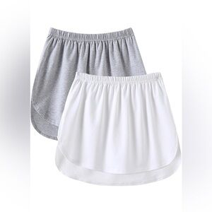 (2) layering skirts grey & white